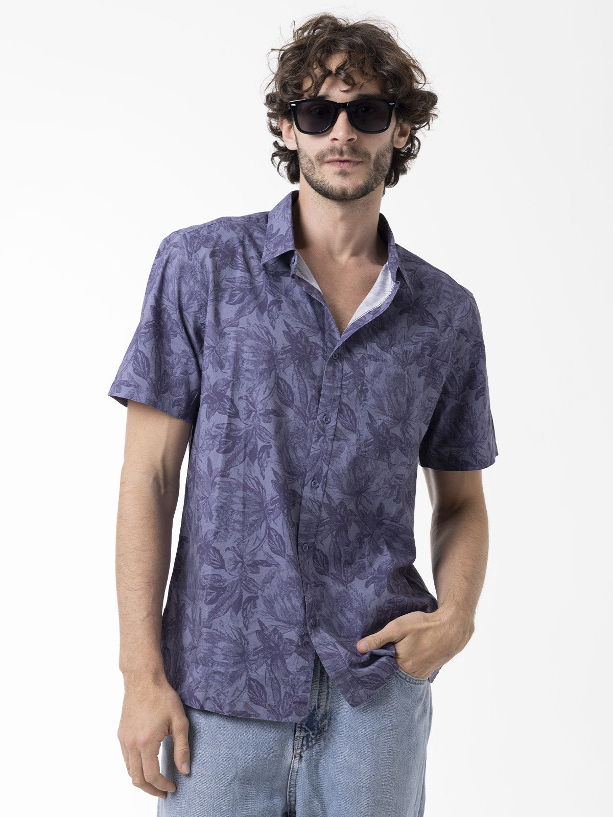 Camisa Manga Corta Hombre Viscose Printed Shor