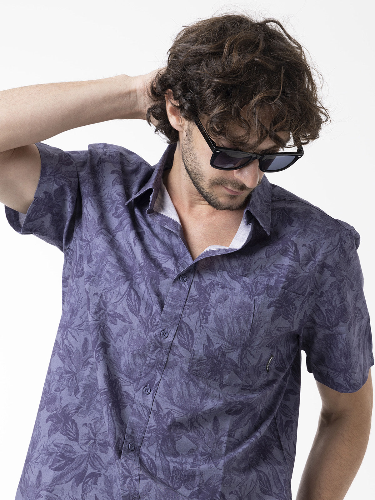 Camisa Manga Corta Hombre Viscose Printed Shor