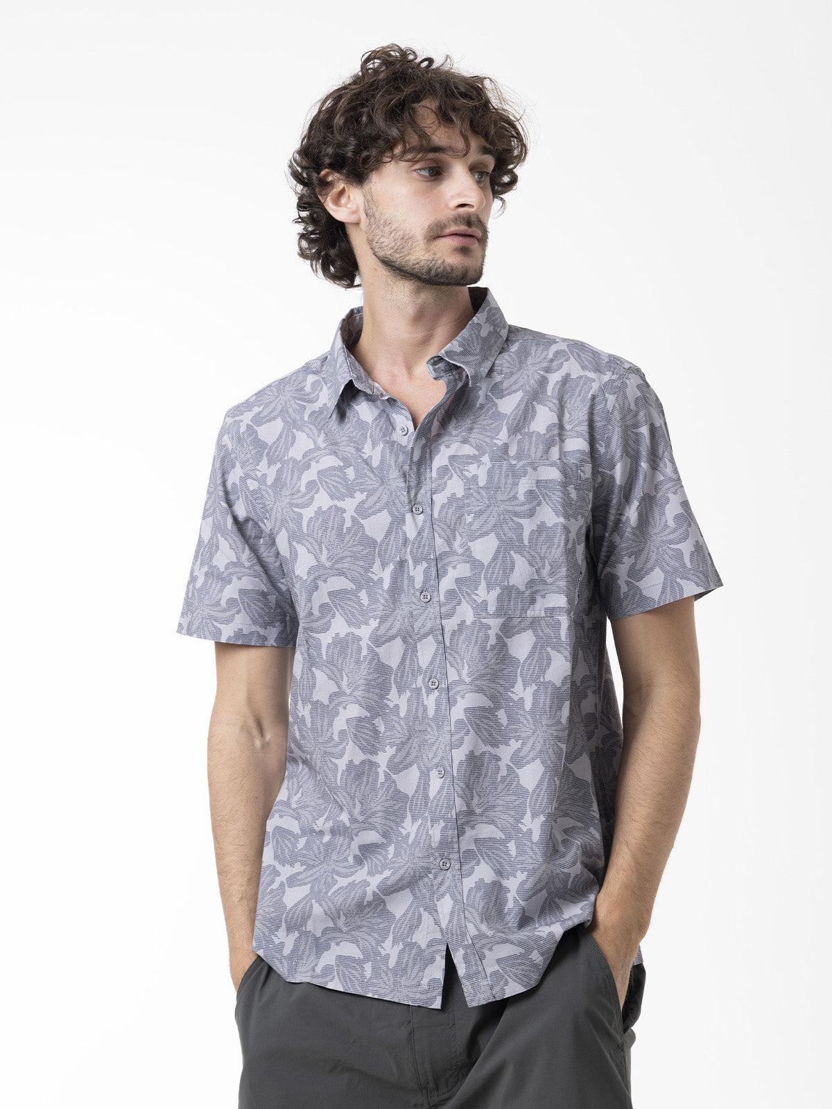 Camisa Manga Corta Hombre Viscose Printed Shor